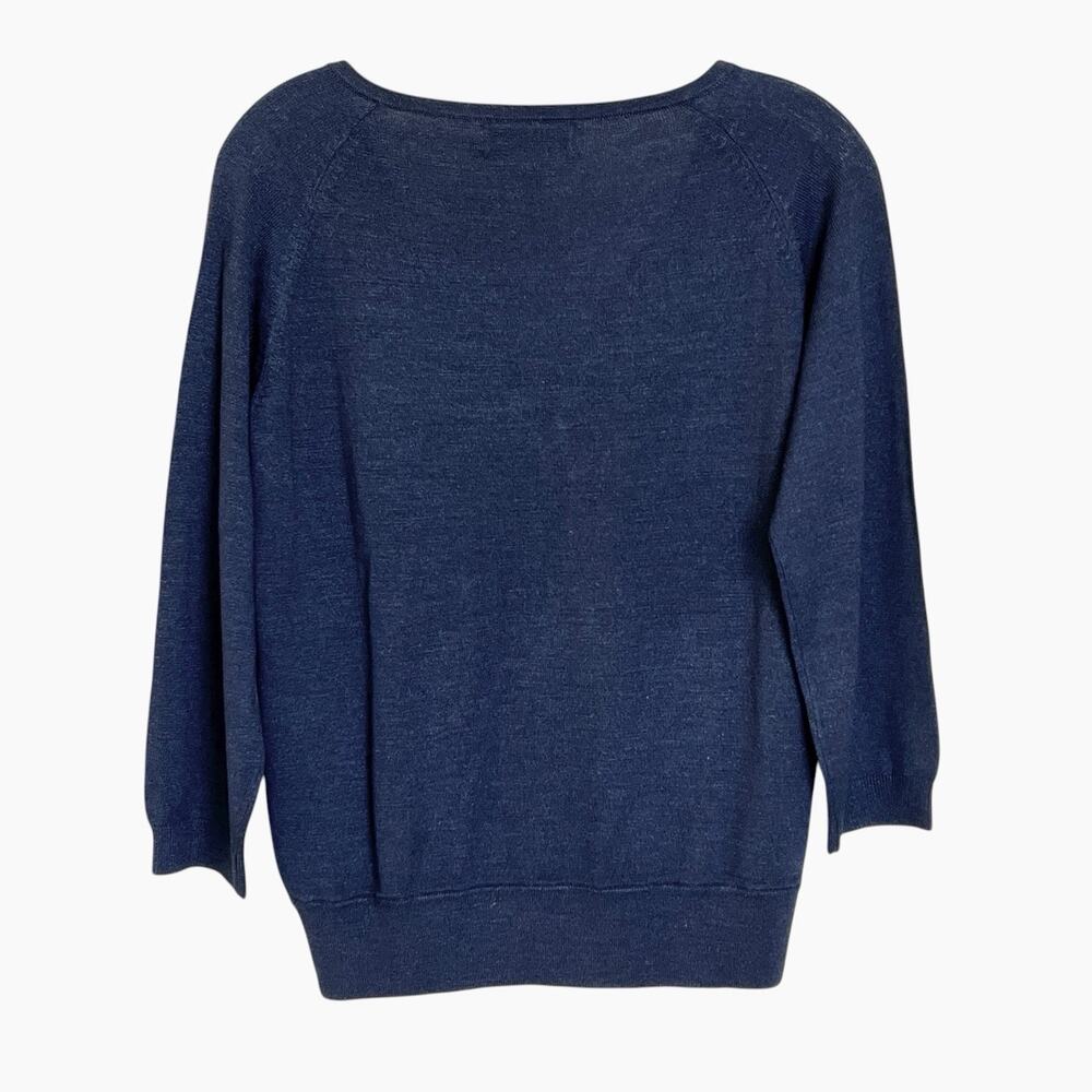 Judith Hart Silk Blend Sweater Size Small V Neck Pullover Navy Blue Soft Classic - Picture 5 of 7
